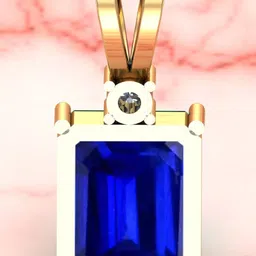 sidhgems 10.25 Ratti 9.25 Carat Certified Natural Blue Sapphire Pendant Gold-plated Sapphire Brass Pendant image 5