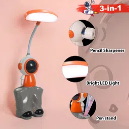 wishkey Astronaut Theme 3-in-1 LED Desk Lamp with Pencil Sharpener and Pen Stand for Kid Study Lamp image 3