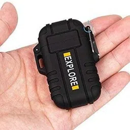 Explorer ™ Thunder Survival Waterproof Flameless Explorer Tesla Coil /Dual Arc/Plasma Lighter This Amazing Spark Will Light Anything You Need To Be Light Within A Second This Lighter Is Waterproof When The Buckle Is Closed With Just One Simple Button You Can Get Access To The Most Amazing And Powerful Spark In The Lighter Industry | Any Type Of Weather,Wind Doesn't Effect It At All Neither Does Rain | Black Color | Charge With USB Charging Time is 1-2 hours Once Charged Completely It Will Hold A Charge long Enough To Light Up A Cigarette Up To 100-200 Times Ignition Coil Start After Full battery Charged | Latest Technology Cigarette Lighter, USB Cable-image-0