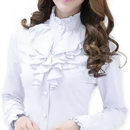 alaine Women Regular Fit Solid Mandarin Collar Formal Shirt-picture-21