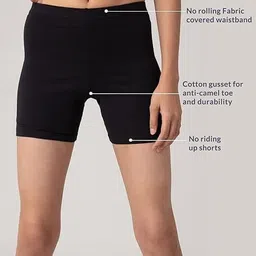 krispar Solid Women Black Cycling Shorts image 4