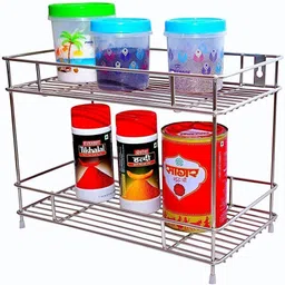 nakua Chakla/Belan Kitchen Rack Kitchen/Pantry Rack Storage Masala Box & pouches Multipurpose Holder Stand Steel image 3