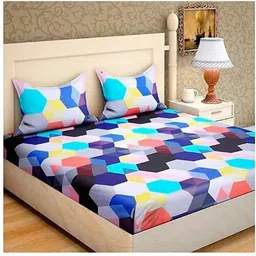 alcotex Cotton Double Flat 240 TC Abstract Bedsheet image 2