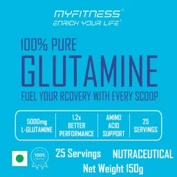 myfitness ® enrich your life MYFITNESS 100% PURE GLUTAMINE| 25 SERVINGS | 150g |WITH ADDED ELECTROLYTES | MANGO MADNESS image 5