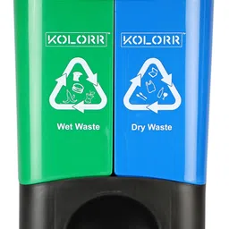kolorr 18 L Twin Bin 2in1 Dry & Wet Waste Pedal Wastebin with Lid for Home Kitchen Plastic Dustbin-picture-20