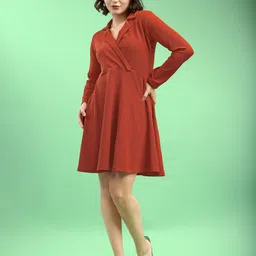 milost Women Fit and Flare Brown Mini/Short Dress-picture-19