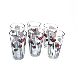 crockware (Pack of 6) crockwear_glass_pc6-FLORA-07_New Glass Water/Juice Glass image 2