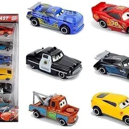 star impex Mini Metal Die Cast Car Set of-6 Toy Vehicle Play Set Free Wheel image 4
