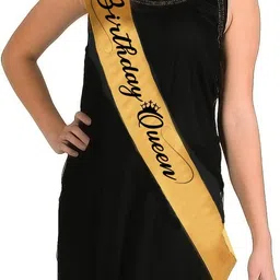 hubops Birthday Queen Sash for Girls Birthday Party Decoration Gold-picture-28