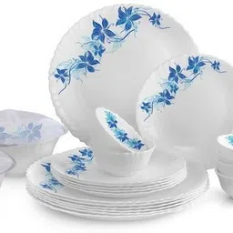 cello Pack of 31 Opalware Dazzle Blue Swirl 31 pcs Dinner Set image 1