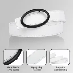 kastner Women Casual White Artificial Leather Belt image 2