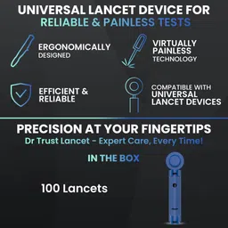 Dr Trust USA Lancing Device Lancets Blood Sugar Test Pen Needles For Glucose Meters-9008 Glucometer Lancets image 5
