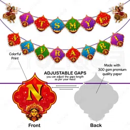 zyozique Multicolor It's My 1st Navratri Banner & Light | Navaratri Festival Decorations (Pack Of 2) image 4