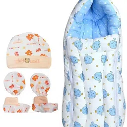 badal kidz NEWBORN PREMIUM SLEEPING BAG WITH CAP MITTEN SET (DESIGN OR COLOUR MAY VARY)-picture-27