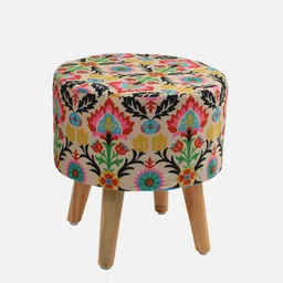 riance creations Leaf Print Seating Stool In Multi Color image 4