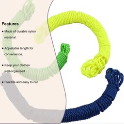 kk galaxy Rope for Cloth Drying Nylon Rope/Outdoor Washing Clothes Drying Rassi Multicolor image 3