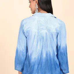 maaesa Women Regular Fit Dyed/Ombre Casual Shirt image 4