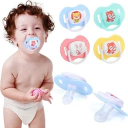 lilz caress Non-Toxic BPA-Free Silicone Safe and Flexible Soft Nipple Baby Pacifier - Pack of 2- VN52 Soother image 4