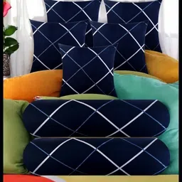 jayog enterprise Microfibre Bolster Pack of 7 Stripes 5 Cushion 2 Bolster-picture-28