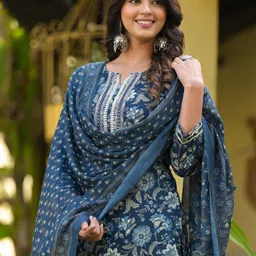 klosia Women Viscose Rayon Kurta Pant Dupatta Set image 2