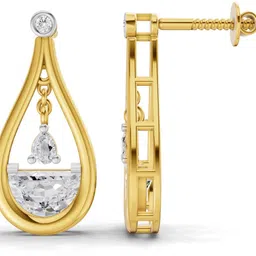 Sparkles Certified Lab Grown Diamond Yellow Gold 14kt Stud Earring image 4