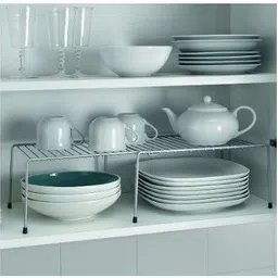 levon Containers Kitchen Rack Kitchen Dish Rack | Expandable Storage Shelves for Kitchen Cabinets | Multipurpose Organizer Extend up to 580 mm Steel image 4