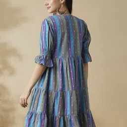 globus Women A-line Multicolor Knee Length Dress image 2