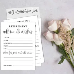 inkdotpot Pack 50 Advice & Wishes for Retirement Party Game Activity for Retirement Party Invitation Card image 4