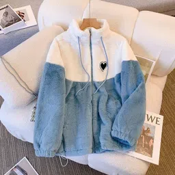 lyla fashion Fur, Wool Solid Coat For Women-picture-23