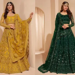 udbhav export Embroidered, Embellished Semi Stitched Lehenga Choli-picture-35