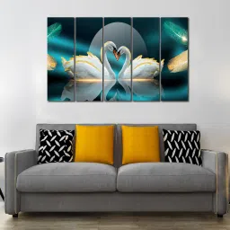 wens Vastu Swan Love Multicolour MDF Art Panels image 1
