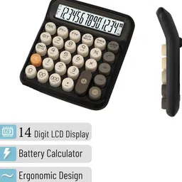 trivyom Modern 14-Digit Mechanical Switch Financial Calculator With Big Buttons Cute Desk Accessory for Office, School, Business & Everyday Use Basic Calculator image 2