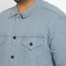 moda rapido Men Solid Denim Jacket image 3