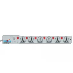 MX 6 Outlet Universal Spike Protector 5 Amp with Individual Switch 1.5 Meter (MX-983B) image 1