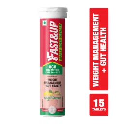 fast & up Fast&Up Apple Cider Vinegar with Mother | Added Vit. B6&B12 | Weight management & Gut Health | Ginger Lemon - 15 Effervescent Tablets-picture-11