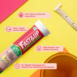 fast & up Fast&Up Apple Cider Vinegar with Mother | Added Vit. B6&B12 | Weight management & Gut Health | Ginger Lemon - 15 Effervescent Tablets image 4