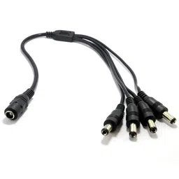 qbm DC 1 Female to 4 Male Output Power Supply Splitter Cable, Splitter 1 to 4 Y-cable for Security CCTV Accessories Camera image 1