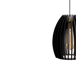 think artly Biped Black Wooden Hanging Light image 5