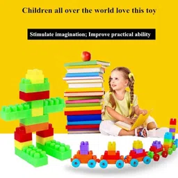 tin DIY Plastic Building Blocks for Kids 100pcs (Multicolor) image 2