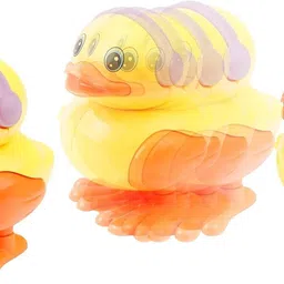 crackles Wind-Up Jumping Duck Toy For Babies, Spring Hopping Action, Crawling Walking Toy Rattle image 2