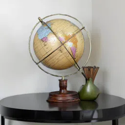 royaloak Decorative World Globe Gold & Multicolor Polyethylene & Metal-picture-18