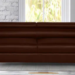 woodsworth from pepperfry Xaviec 3 Seater Sofa With Adjustable Headrest In Dark Brown Colour image 2