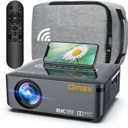 Omex Xnono Android 9.0 Dolby Audio 2.4G/5G WiFi Bluetooth 5.0 Supports 8K decoding (7500 lm / 2 Speaker / Wireless / Remote Controller) Portable Projector-image-34