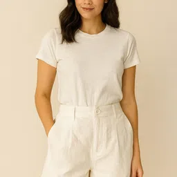 standard crafts Solid Women White Basic Shorts image 4