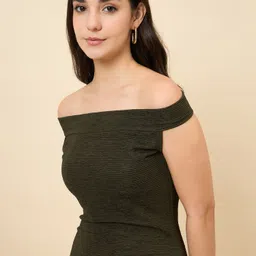 aayu Women Bodycon Green Midi/Calf Length Dress image 5