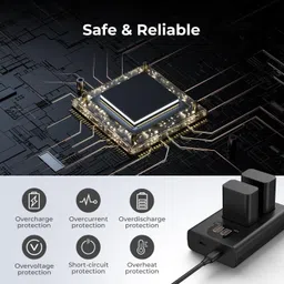 Scalebee Type C & Micro Usb Port Dual Battery Charger for NP-FW50 Batteries Camera Battery Charger image 3