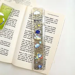 Space Sparkly Glitter Ruler 20cm Cartoon Astronaut School Rulers for Kids Scale Ruler-image-50