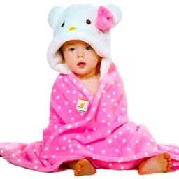 pandaoriginals Solid Single Hooded Baby Blanket forAC Room-picture-13