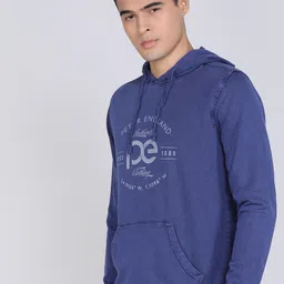 peter england Men Full Sleeve Graphic Print Hooded Sweatshirt image 3