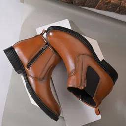 Men’s Chelsea Zip Boots Casual Slip-On Dress Boots For Men-image-0